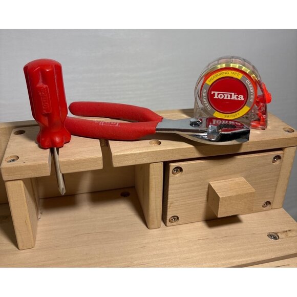 Tonka Workbench Wooden Toy With Tools & Accessories Creativity Fine Motor Skills - Picture 3 of 16